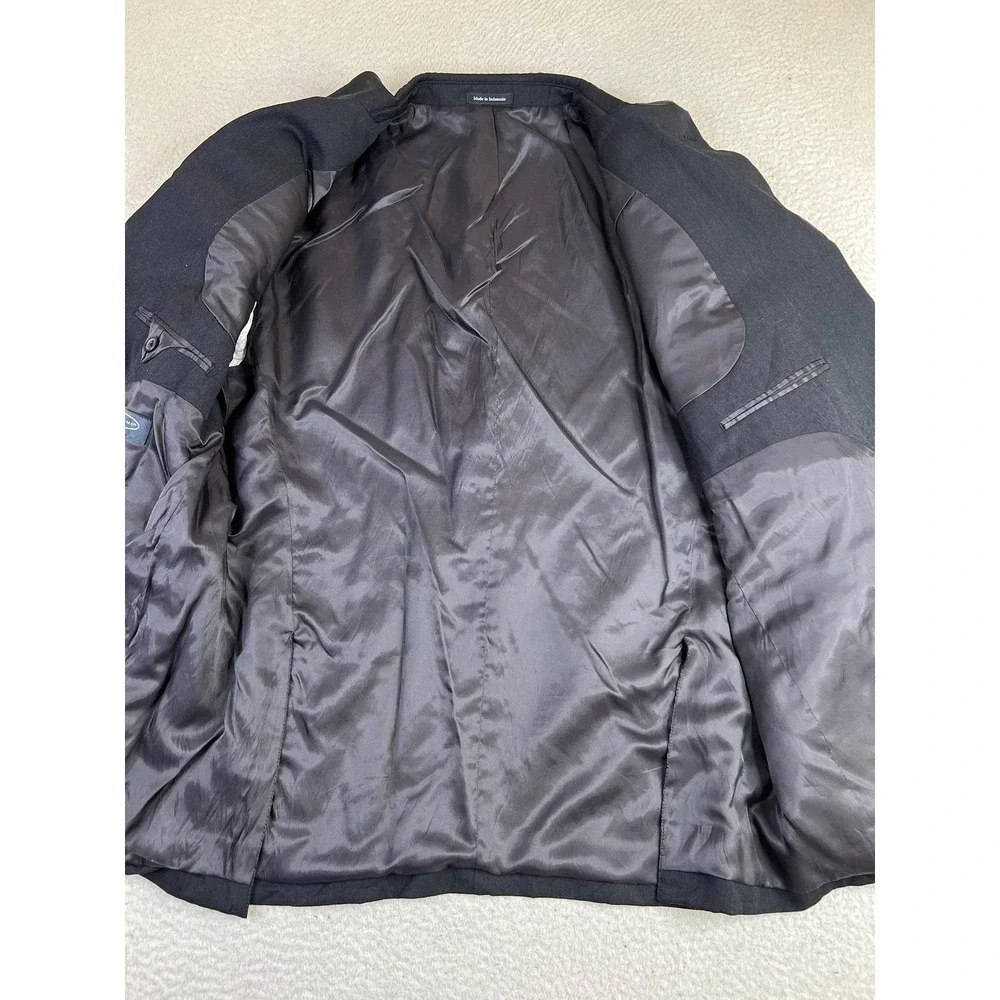 Pronto Uomo Platinum Blazer Mens 50R Black 2 Button‎ Suit Jacket Wool Indonesia